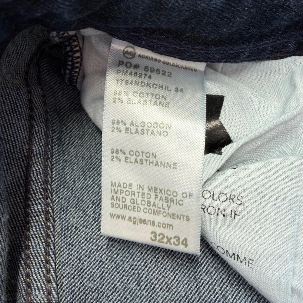 AG Adriano Goldschmied Everett Slim Straight Mens 32 Dark Wash Japanese Denim